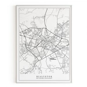 Białystok plakat premium z mapą miasta Himaps eu