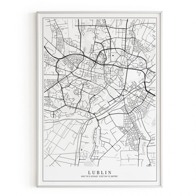 Warszawa Plakat Z Map Miasta X Cm Bia Y Czarny Premium